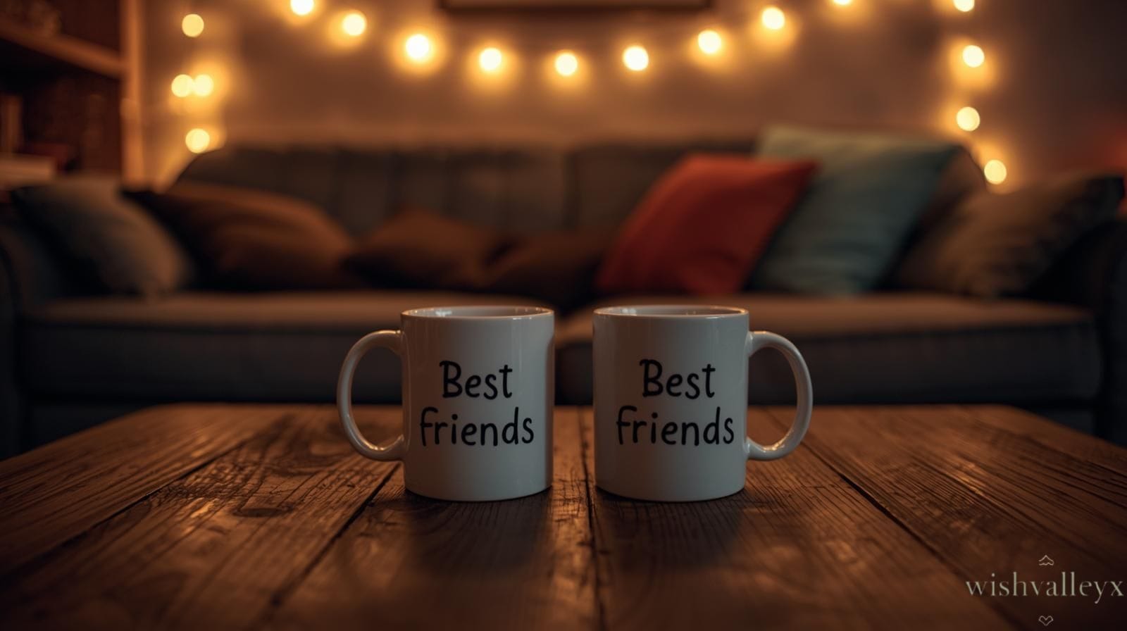 Cozy friendship birthday scene