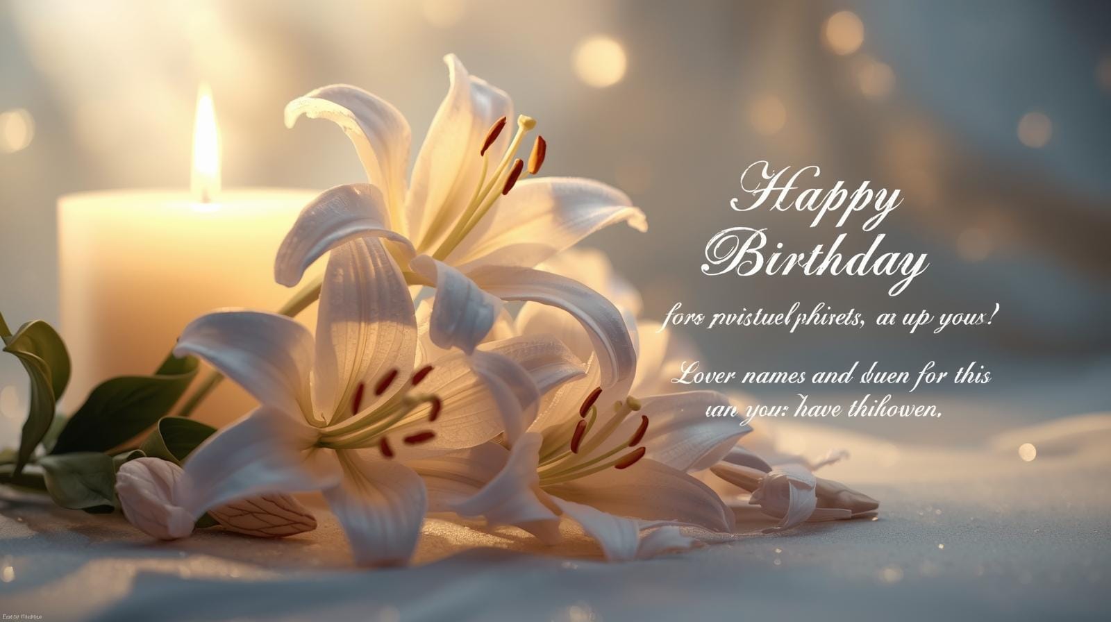 religious birthday flower blessings with white lilies