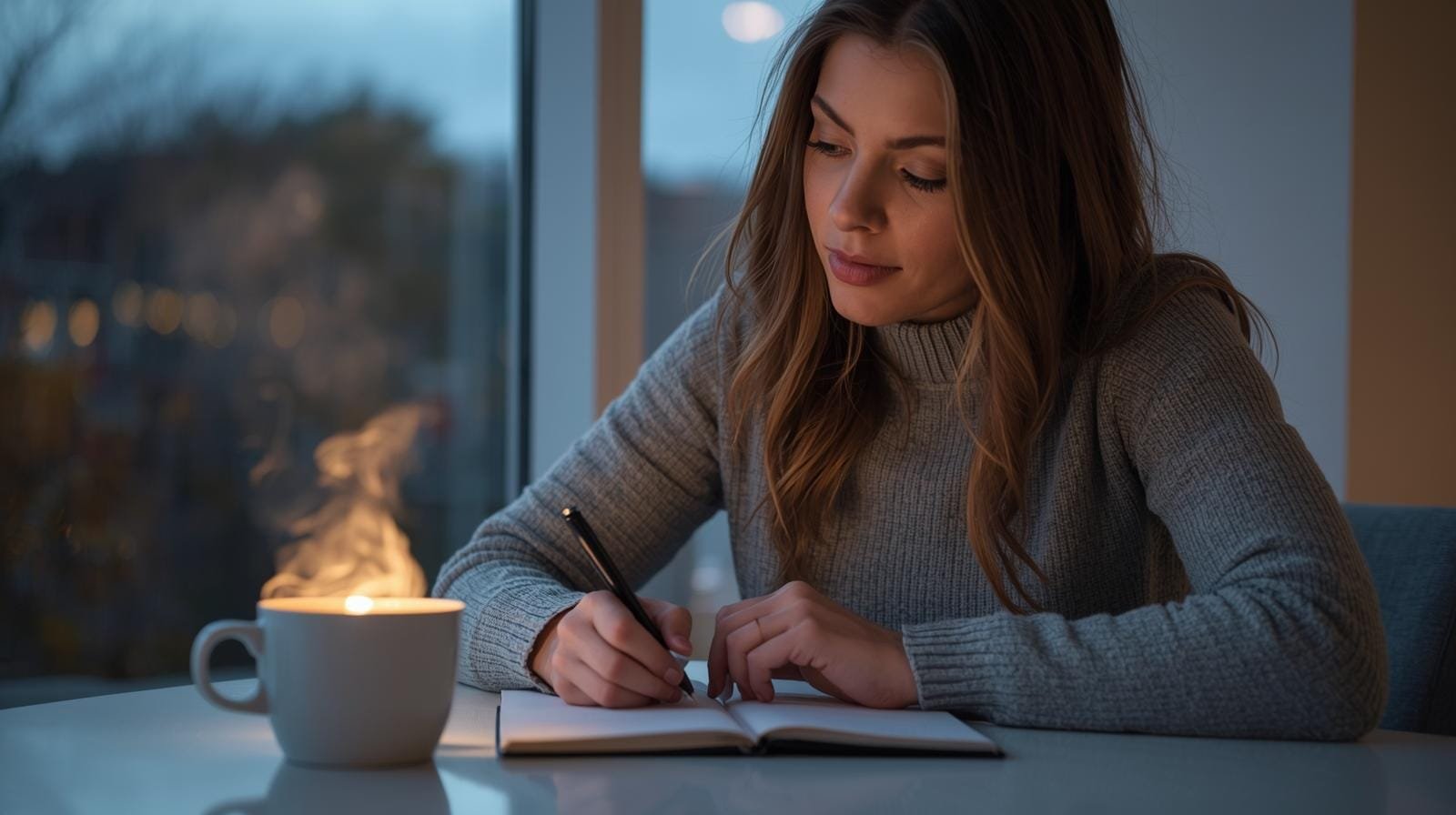 Writing gratitude journal for thankful Wednesday blessings.