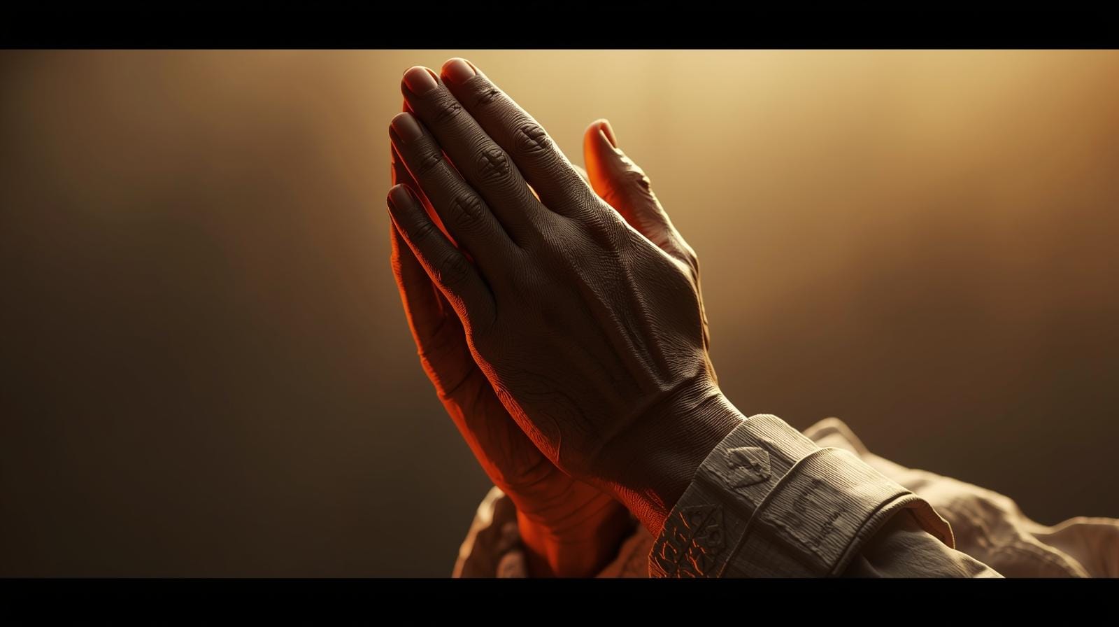 Hands in prayer with sunlight, Thursday blessings